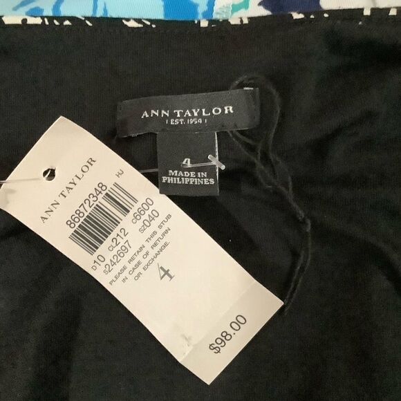 NEW! AnnTaylor Black/White Strap Bodycon Fitted Dress Size 4 - Picture 12 of 12